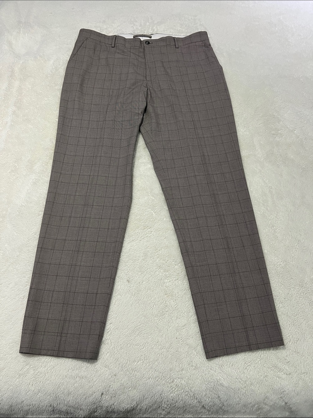 Zara Men's Brown Plaid Dress Pants